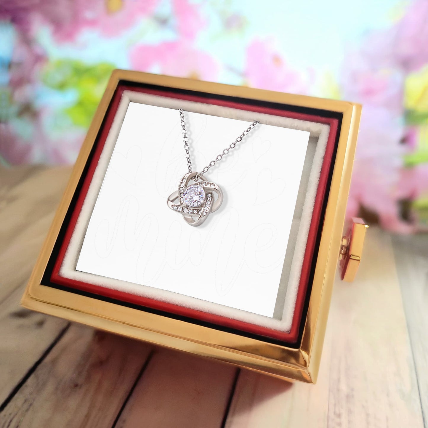 New ShineOn Rotating Rose box with Love Knot